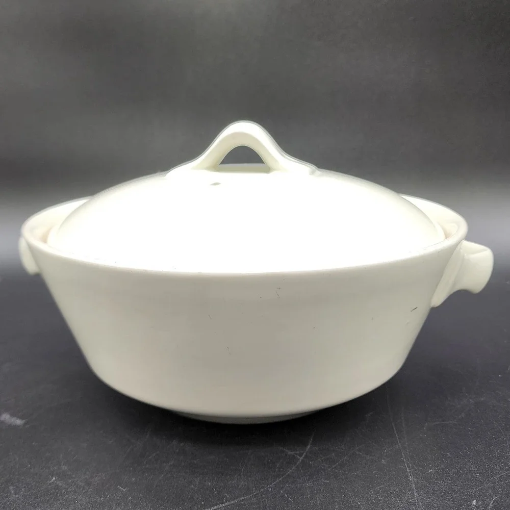 Vintage Sunflower Ceramic Casserole Dish Lid Cream Yellow Floral Cottage MCM